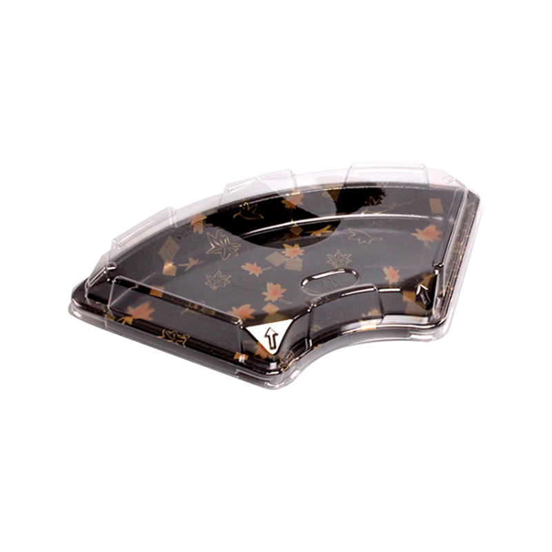 Disposable fan-shaped sushi food container
