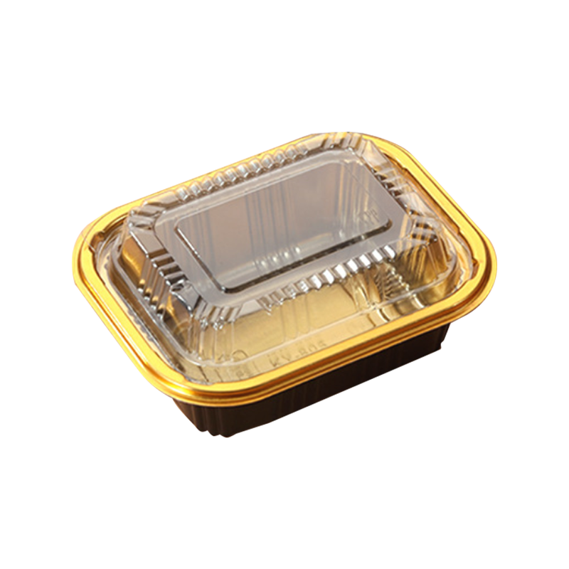 Disposable plastic golden food box