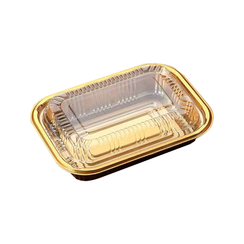 Disposable plastic lunch box with lid