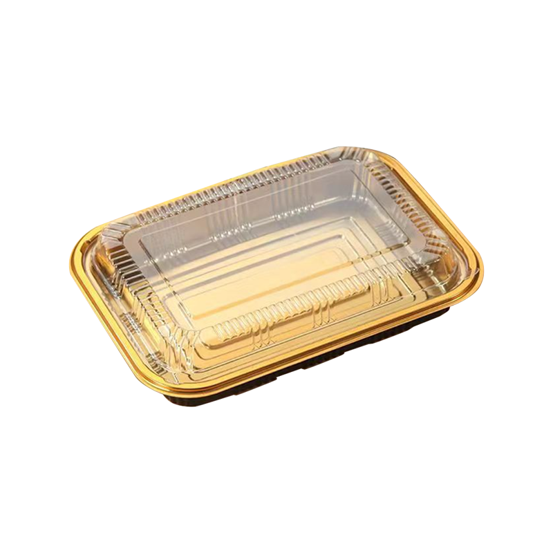 Disposable plastic buckle packaging box